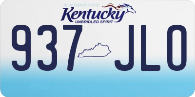 KY license plate 937JLO