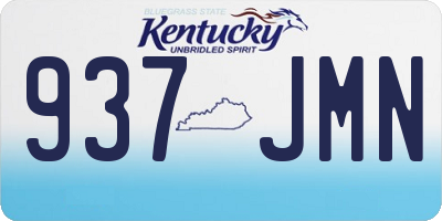 KY license plate 937JMN