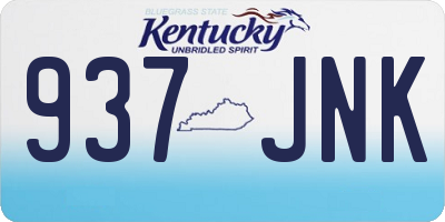 KY license plate 937JNK