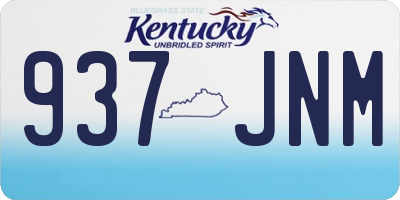 KY license plate 937JNM