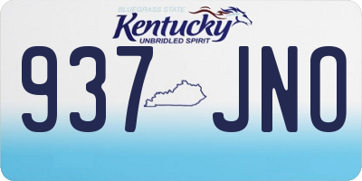 KY license plate 937JNO