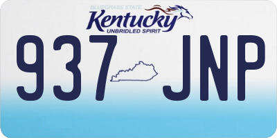 KY license plate 937JNP