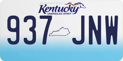 KY license plate 937JNW