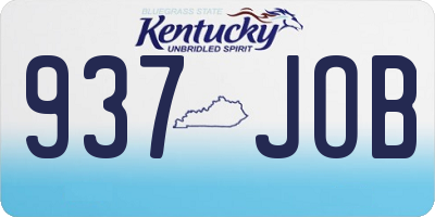 KY license plate 937JOB