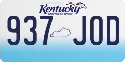 KY license plate 937JOD