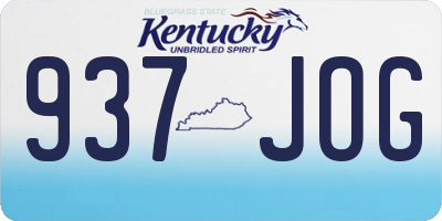 KY license plate 937JOG