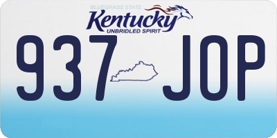 KY license plate 937JOP