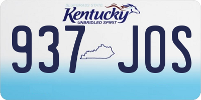 KY license plate 937JOS
