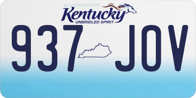KY license plate 937JOV