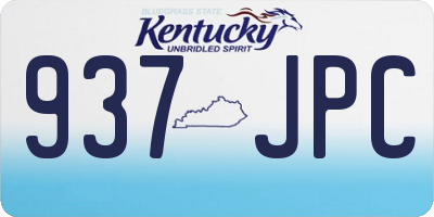 KY license plate 937JPC