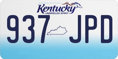 KY license plate 937JPD