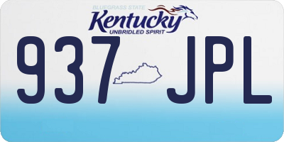 KY license plate 937JPL