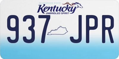 KY license plate 937JPR