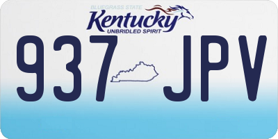 KY license plate 937JPV