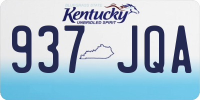 KY license plate 937JQA