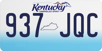 KY license plate 937JQC
