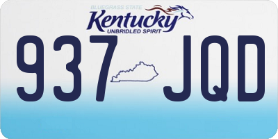 KY license plate 937JQD