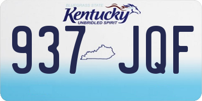 KY license plate 937JQF