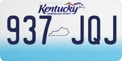 KY license plate 937JQJ