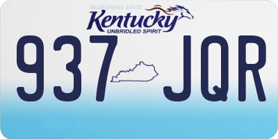 KY license plate 937JQR