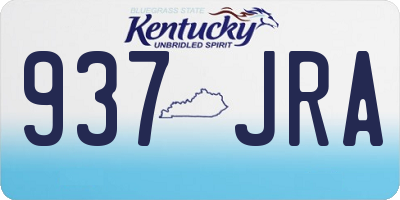 KY license plate 937JRA