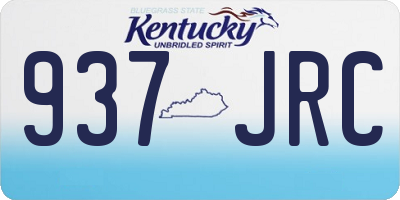 KY license plate 937JRC