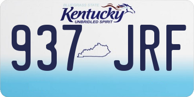 KY license plate 937JRF
