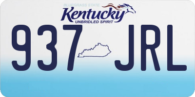 KY license plate 937JRL