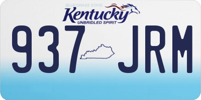 KY license plate 937JRM