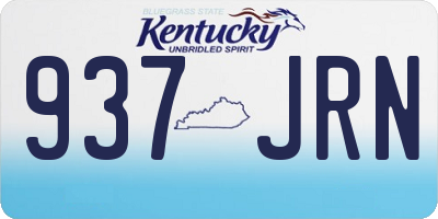 KY license plate 937JRN