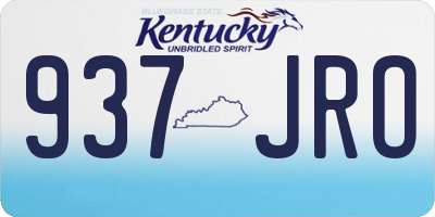 KY license plate 937JRO