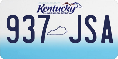 KY license plate 937JSA