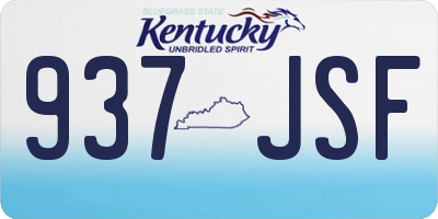 KY license plate 937JSF