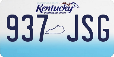 KY license plate 937JSG