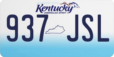 KY license plate 937JSL