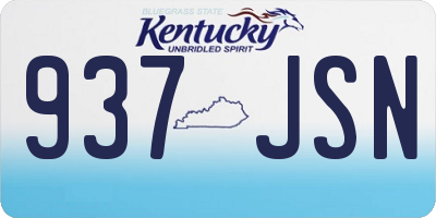 KY license plate 937JSN