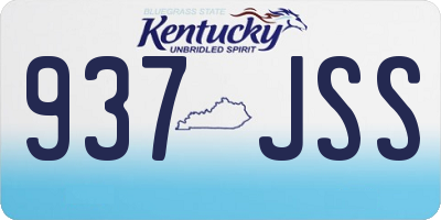 KY license plate 937JSS