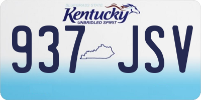 KY license plate 937JSV
