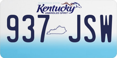 KY license plate 937JSW