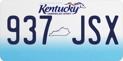 KY license plate 937JSX