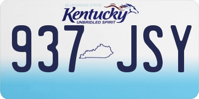 KY license plate 937JSY