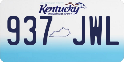 KY license plate 937JWL