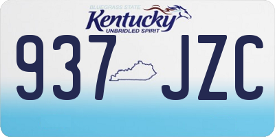 KY license plate 937JZC