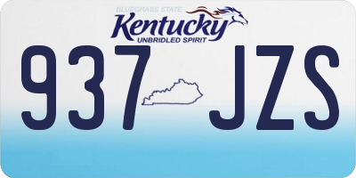 KY license plate 937JZS