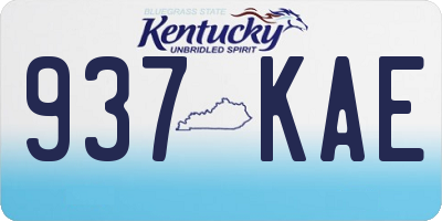 KY license plate 937KAE