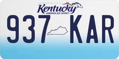 KY license plate 937KAR