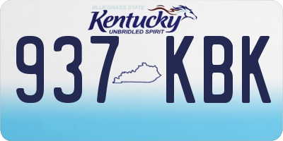 KY license plate 937KBK
