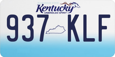 KY license plate 937KLF