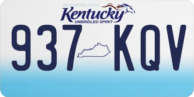 KY license plate 937KQV