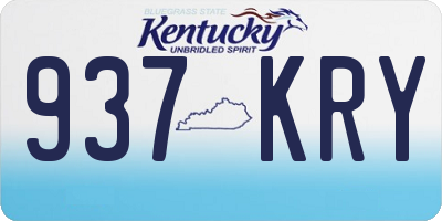 KY license plate 937KRY